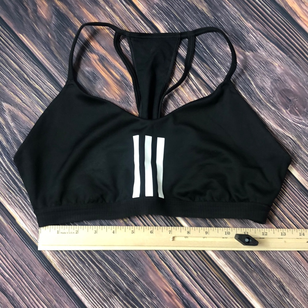 Adidas black white sports bra